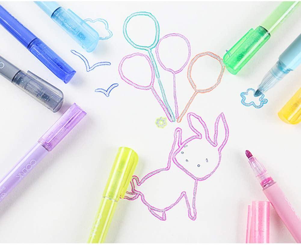 Double Line Contour Color Pen 8pcs/Set