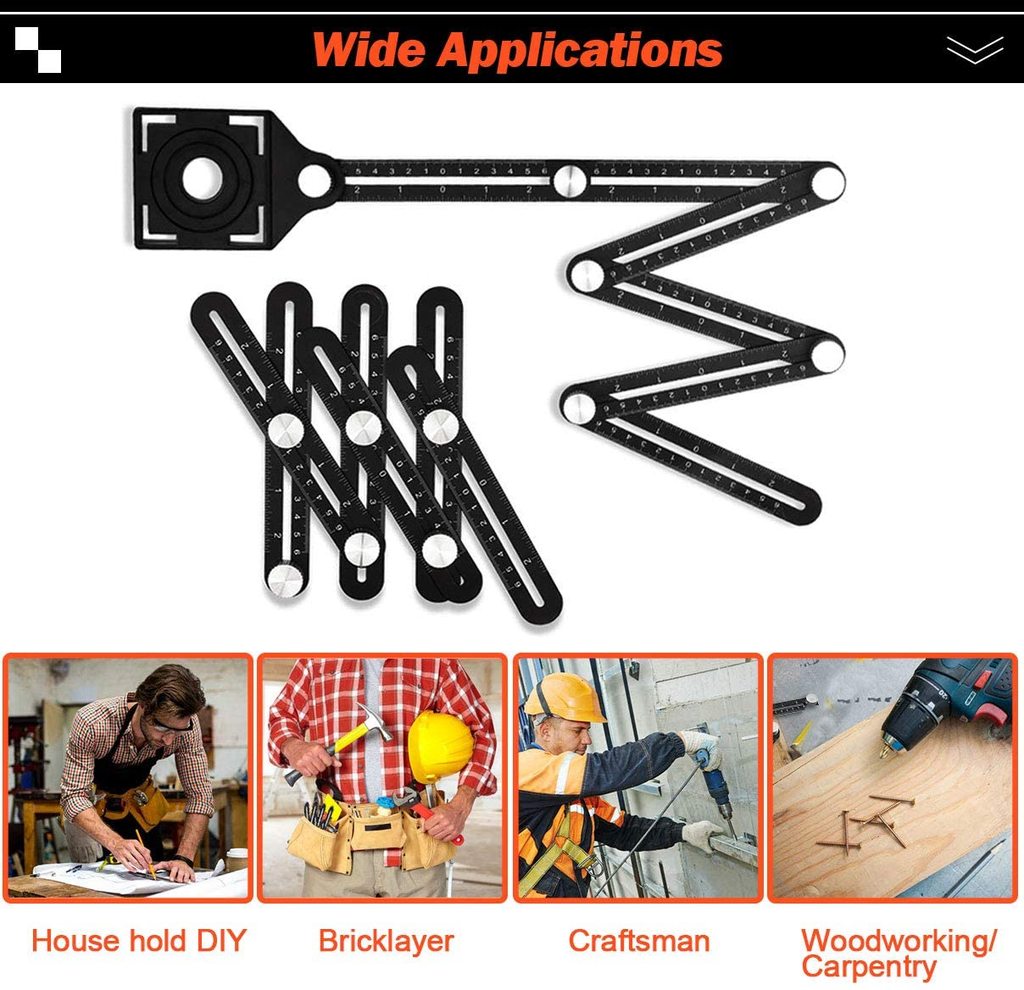 MULTI ANGLE MEASURING RULER 6-SIDE FOLDING