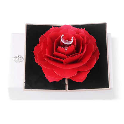 100 Languages "I Love You" Projection Ring  & Rose Flower Box