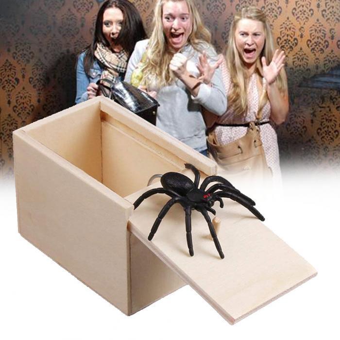 Wooden Prank Spider Scare Box