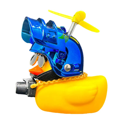 Motor Bicyle and Car Rubber Duck With Helmet