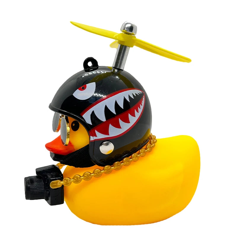 Motor Bicyle and Car Rubber Duck With Helmet