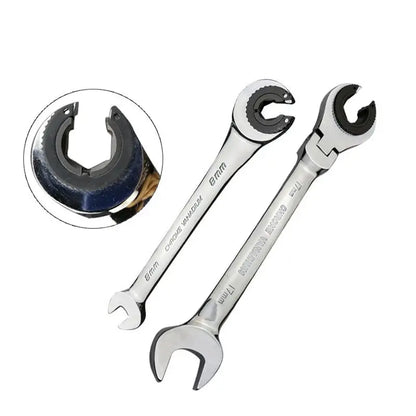 8-19mm Flex-Head Ratchet Wrench tools, 72-Tooth Open-End Spanners for Repair