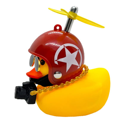 Motor Bicyle and Car Rubber Duck With Helmet