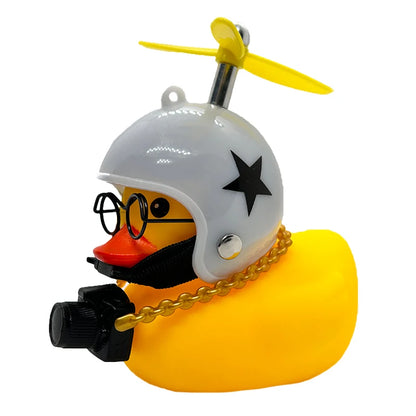 Motor Bicyle and Car Rubber Duck With Helmet