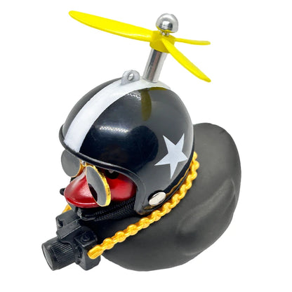 Motor Bicyle and Car Rubber Duck With Helmet