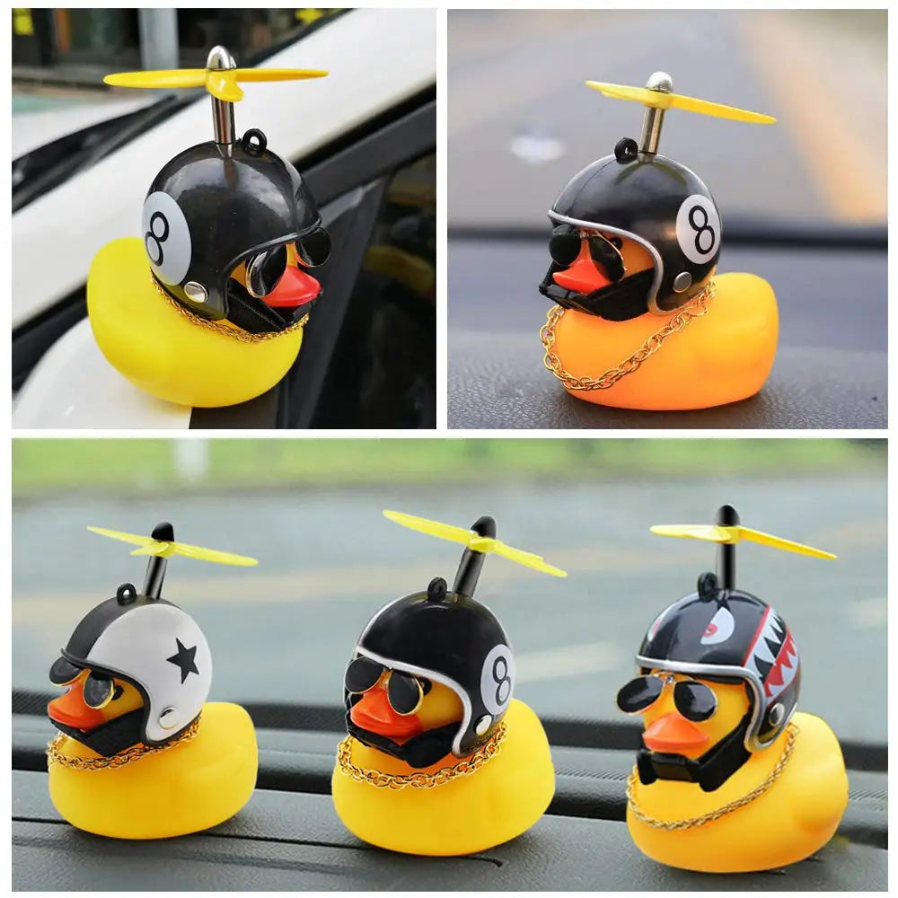 Motor Bicyle and Car Rubber Duck With Helmet