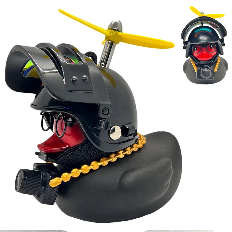 Motor Bicyle and Car Rubber Duck With Helmet