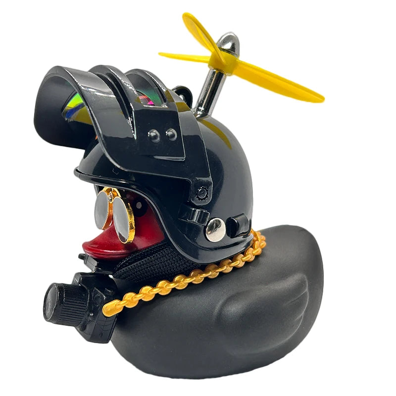 Motor Bicyle and Car Rubber Duck With Helmet