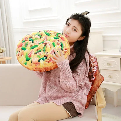 80cm Soft Plush Food Pillow - Bread, Steak & Pizza Shaped Cushion