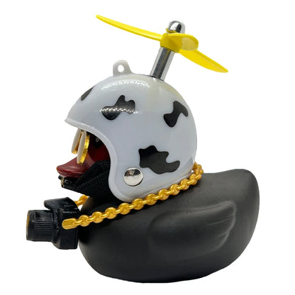 Motor Bicyle and Car Rubber Duck With Helmet