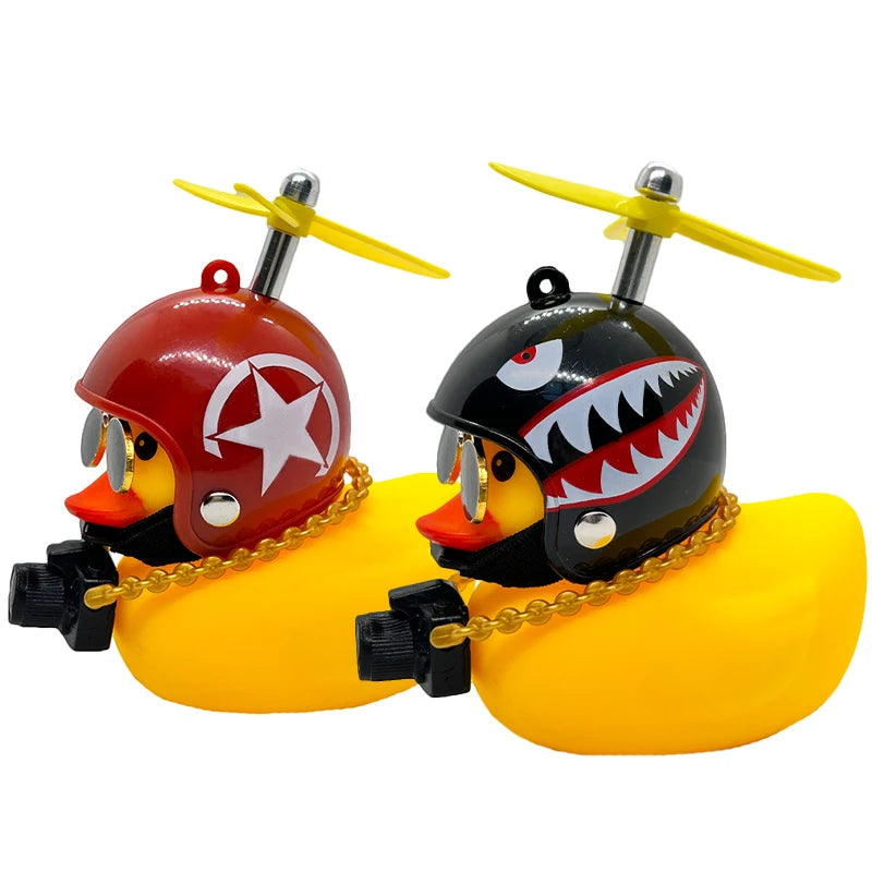 Motor Bicyle and Car Rubber Duck With Helmet