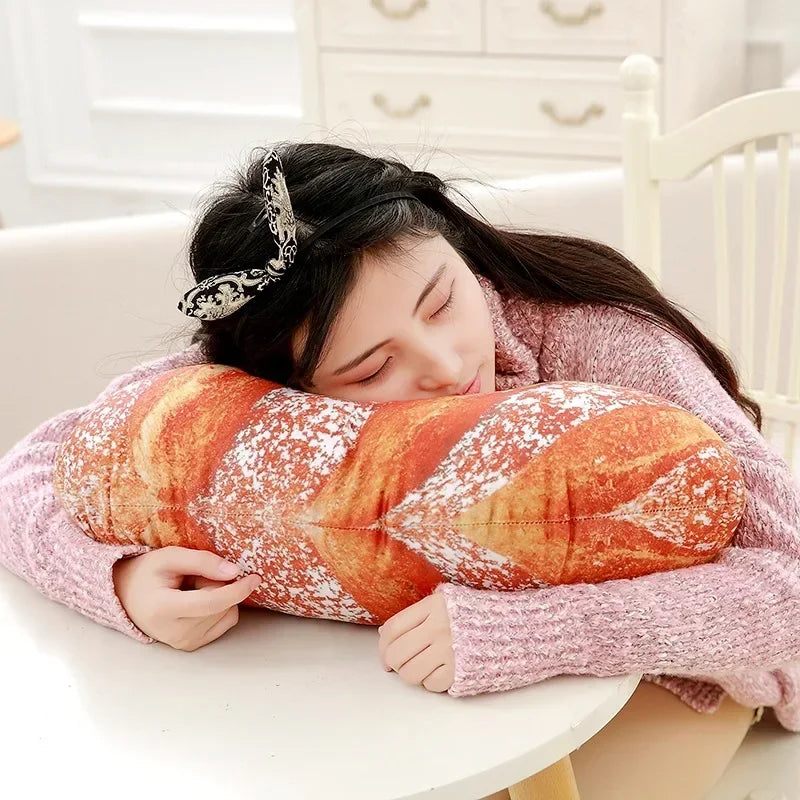 80cm Soft Plush Food Pillow - Bread, Steak & Pizza Shaped Cushion