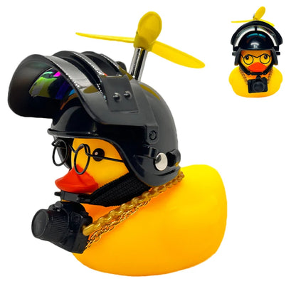 Motor Bicyle and Car Rubber Duck With Helmet