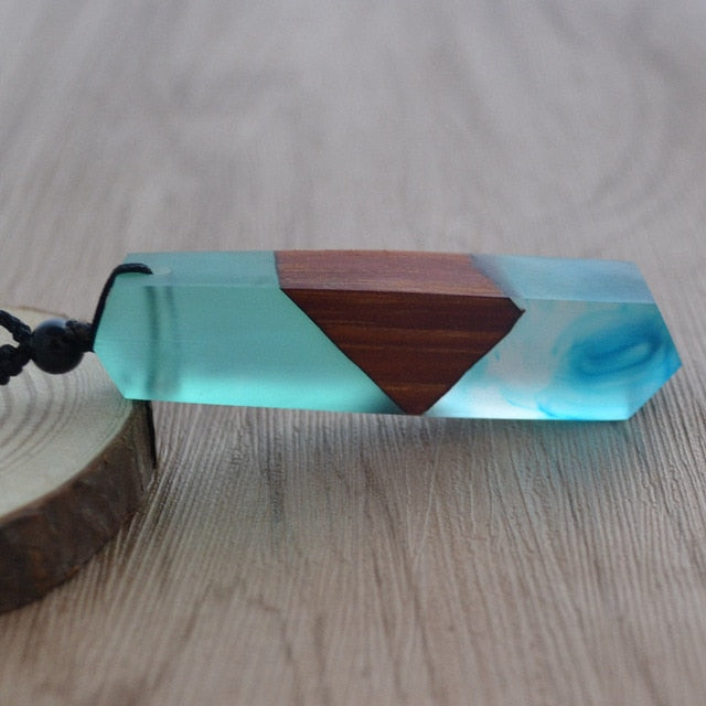 Wood Resin Necklace Pendant