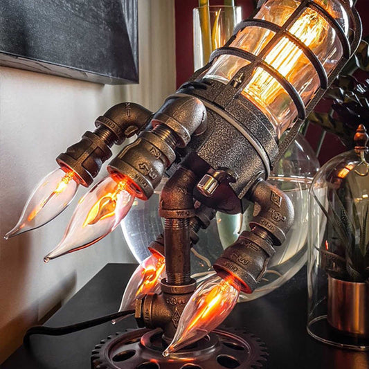 Steampunk Rocket Lamp