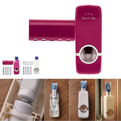 Toothpaste Dispenser and Toothbrush Holder Set