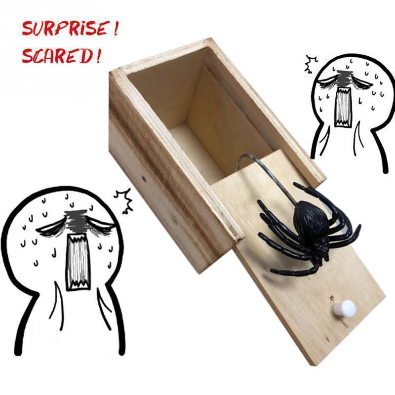 Wooden Prank Spider Scare Box