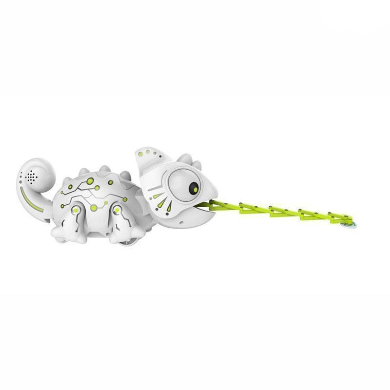 RC Robotic Chameleon Toy with Multi Colored LED Lights and Bug Catching Action