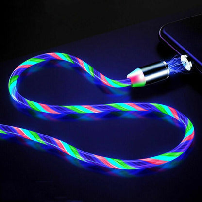 Magnetic Absorption LED Flowing Light Fast Charging Cable