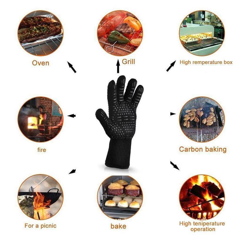 1472°F EXTREME HEAT RESISTANT BBQ FIREPROOF GLOVES